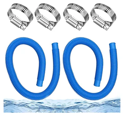 Produktbild von Poolschlauch 32mm für Poolpumpe - 2 Stück Schwimmbadschlauch 150cm Universal Saugschlauch mit 4 Sicherungsclips Ersatzschlauch für Filterpumpe und Schwimmbad