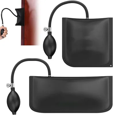 Productafbeelding van Opblaasbare Lucht Wedge - Pomp Tas - Deur Raam Plaatsen - Heavy Duty - L+S - Zwart