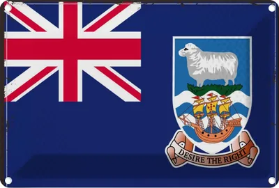 Produktbild von vianmo Blechschild 12x18 cm FalklanSteckanschlussln Flagge Fahne Wappen