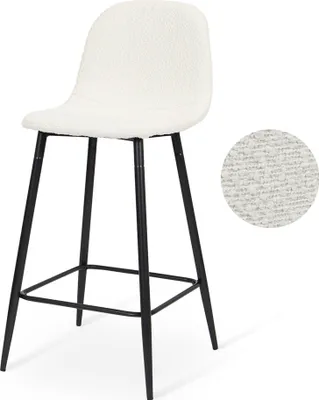 Produktbild von Milton & Oldbrook Bouclé Niedrige Barhocker Milan Weiß