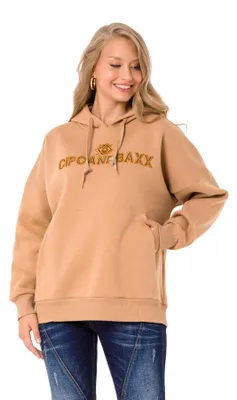 Produktbild von WL334 Damen Kapuzensweatshirt mit trendiger Markenstickerei