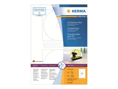 Image de HERMA CD-Etik. Maxi A4 weiß 116 mm Papier opak  200 St.