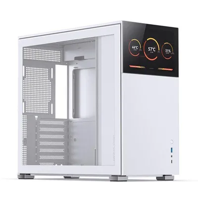 JONSBO D31 MESH MATX PC-Gehäuse – Mit Gehärtetem Glas-Seitenfenster, Weiß – Gute Belüftung, Viel Platz Für Komponenten