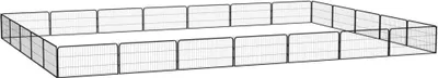 Obrázek produktu pro 24panelová ohrádka pro psy černá 100 x 50 cm práškovaná ocel