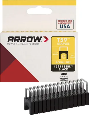 Image de Agrafes en acier Arrow Original T59, 6 mm, 300 pièces, noir