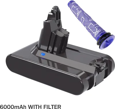 Zdjęcie produktu dla Do Dyson V6, akumulator zamienny, 6000 mAh (6,0 Ah), żółty, kompatybilny z SV03/SV07/SV09/DC62/DC58/DC59