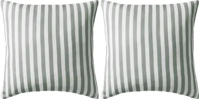 Produktbild von Gartenkissen 2 Stk. Streifenmuster 45 x 45 cm Grau