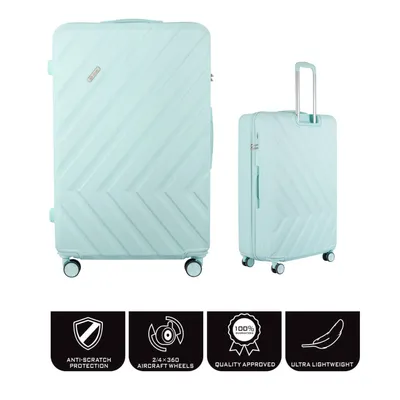 Produktbild von Solier Hartschalen Reisekoffer, Rollkoffer mit Zahlenschloss, Groß Reisetrolley ABS M