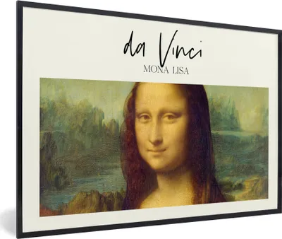 Produktbild von MuchoWow® Gerahmtes Poster Mona Lisa - Da Vinci - Kunst 90x60 cm - Poster mit Schwarzem Bilderrahmen Wandposter Rahmen Foto Bilder - Fotorahmen - Foto-Plakat