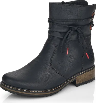 Obrázok produktu pre Rieker dámske členkové topánky ozdobný pásik pekné farebné detaily teplá podšívka Z68M1, veľkosť:39 EU, farba:Black