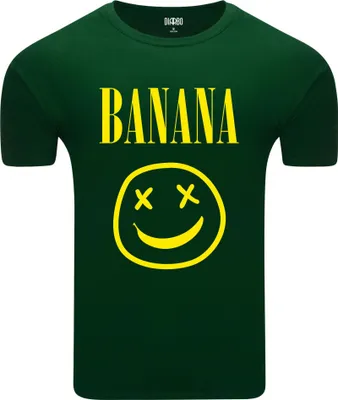 Immagine prodotto di T-shirt da uomo Diarbo con stampa divertente Nirvana-Banana verde scuro taglia L