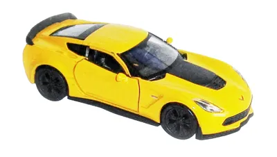 Image de CHEVROLET Corvette Z06 2017 Modèle réduit de voiture en métal avec moteur à friction Jouet voiture Welly 23 (Jaune)