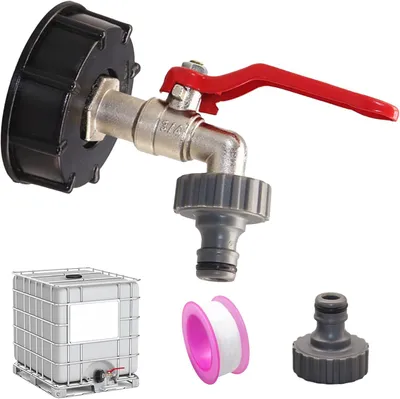 Obrázek produktu pro IBC ventil 3/4 palce, závit S60x6, univerzální výtokový ventil pro vodní nádrže a zahradu