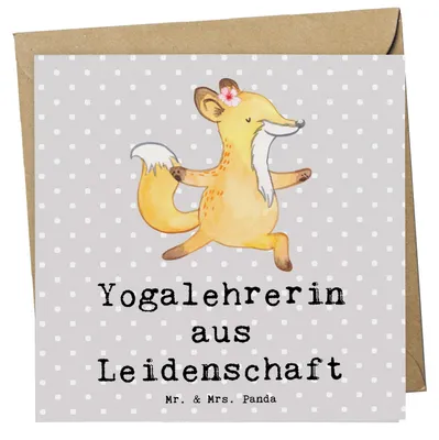 Produktbild von Mr. & Mrs. Panda Grußkarte Yogalehrerin Leidenschaft - Grau Pastell - Geschenk, faltkarte, Klappkarte, anlasskarte, doppelkarte, Glückwunschkarte