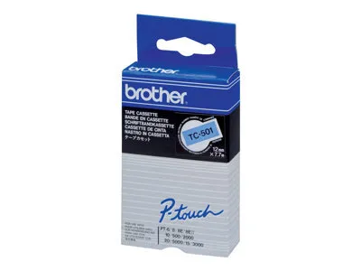 Produktbild von Brother TC-501 Etiketten erstellendes Band Scwarz auf blau