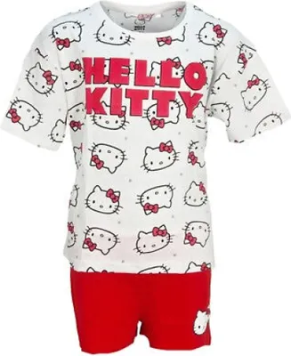 Produktbild von Hello Kitty Kinder Mädchen Schlafanzug Pyjama Oversize Shirt Shorts – 134/140