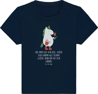 Produktbild von Mr. & Mrs. Panda Babyshirt Einhorn Gärtner 24. - 36. Monat - French Navy - Geschenk, Garten, Freundin, Blume, Kinder T-Shirt, Unicorn, Freude, Baby Top, , Stiefel