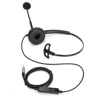 Image de Casque téléphonique H600-3.5MV, contrôle du volume monaural, prise de 3,5 mm, casque professionnel avec microphone pour tablette de smartphone