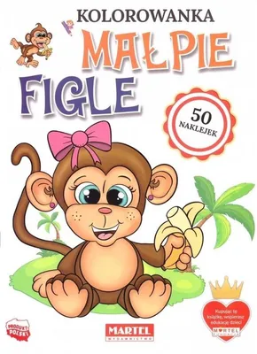 Image de Małpie Figle. Kolorowanka z naklejkami