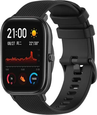 Produktbild von Strap-it Xiaomi Amazfit GTS Luxus Silikonarmband (Schwarz)