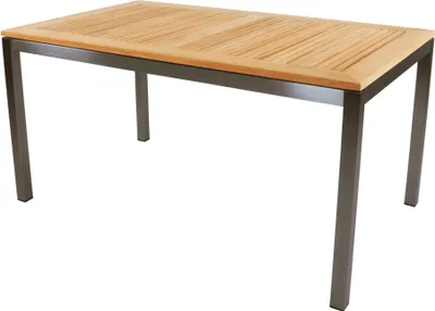 Immagine prodotto di Tavolo - 152x90 cm - acciaio inox - legno di teak