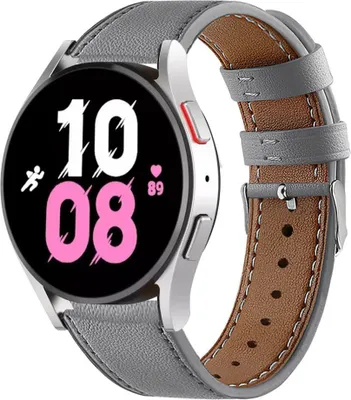 Produktbild von Strap-it Samsung Galaxy Watch 5 - 44mm Lederarmband (Grau)