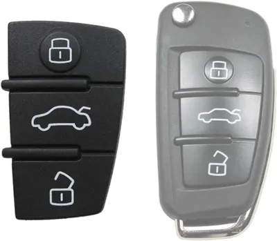 Obrázok produktu pre Sada gumených tlačidiel Techstar pre kľúč Audi A3, A4, A5, A6, A8, Q5, Q7 - s 3 tlačidlami
