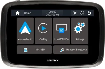 Produktbild von 5 Zoll wasserdichtes CarPlay Navi für Motorrad mit Dual Bluetooth Apple Carplay Android Auto.