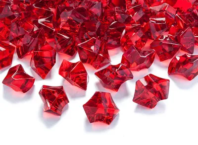 Produktbild von Kristall Eis 25 mm Rot 50 Stück Deko Steine Kristalle Acryl