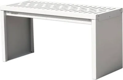 Produktbild von Gartenbank Palatino Bridge Stahl 109 x 40 x 54 cm RAL 9006 weißaluminium