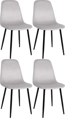 Produktbild von 4er Set Esszimmerstühle Napier Samt creme