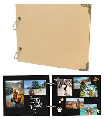 Image de TRANKIELO® - Album de scrapbooking, 30 pages - Album photo kaki pour les créations DIY, idéal pour les photos de famille, de bébé, de mariage et d'anniversaire