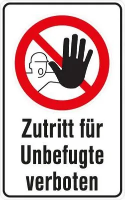 Produktbild von Verbotsschild - ZUTRITT FÜR UNBEFUGTE - Gr. ca. 20 x 30 cm - 320513/2