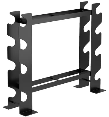 Immagine prodotto di Porta Pesi e Rastrelliera Manubri 70x21x55 cm a 4 Ripiani Carico 200kg in Acciaio Nero
