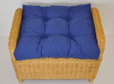 Produktbild von - Polster / Kissen / Ersatzpolster für Rattan Ohrensessel / Rattansessel , Hockerkissen , Colore blu Marino (dunkelblau)
