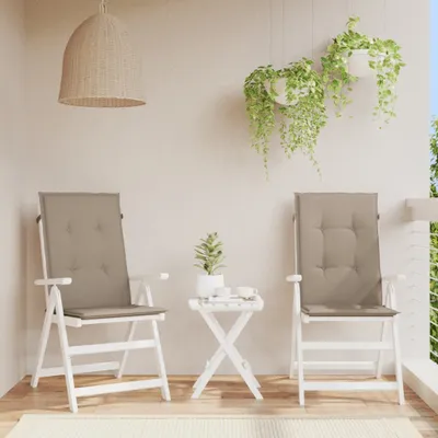 Immagine prodotto di The Living Store cuscini per sedie da giardino con schienale alto 2 pz. tessuto taupe 120x50x3cm