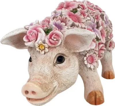 Produktbild von Dekofigur Blumenschwein stehend 16 x 13 x 31 cm