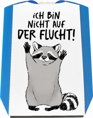 Produktbild von Waschbär Parkscheibe mit Spruch Ich bin nicht auf der Flucht
