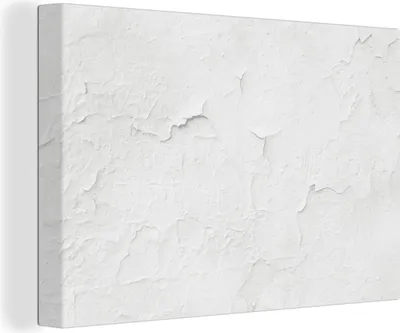 Produktbild von OneMillionCanvasses® - Leinwandbilder - 150x100 cm, Spachtelmasse - Weiß - Textur, Wandbilder Kunstdruck Wanddekoration - Foto auf Leinwand - Gemälde auf Holzrahmen