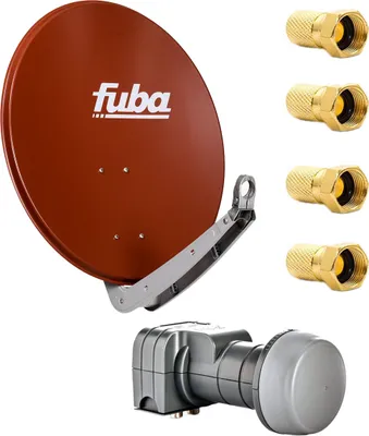 Produktbild von Fuba DAA 650 R Satellitenantenne 65 cm Alu Rot DEK 217 Twin-LNB F-Stecker