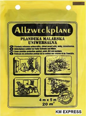 Produktbild von Malerfolie 4X5 M FEINZ Robuste Schutzplane Für Renovierungsarbeiten Wasserfest Und Langlebig Grau