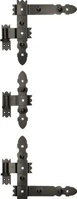 Produktbild von KOTARBAU® Winkelband 300 x 300mm 3 tlg. Kloben Mittelband Kreuzband Fensterladenband Winkelscharnier Türband Torband Pulverbeschichtet Fensterband