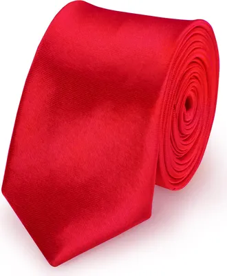Produktbild von Krawatte Rot slim aus Polyester einfarbig uni schmale 5 cm