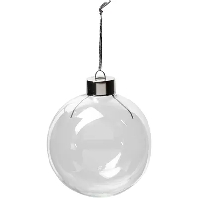 Obrázek produktu pro Creativ Company 55943, Kulatá vánoční ozdoba, Sklo, Průhledná, 6 kusů, Krabice, 79 mm