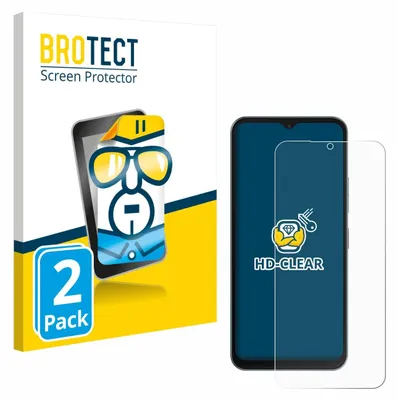 A product package for screen protectors, with a smartphone and a cartoon character illustration.