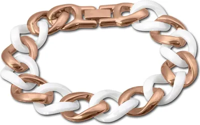 Produktbild von Amello Panzer Armband rosegold weiß Damen Schmuck Edelstahl D2ESAX20W8
