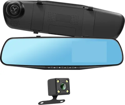 Obrázok produktu pre Avizar, Dashcam spätné zrkadlo predné a zadné HD 1080P 4 palcová obrazovka, čierna
