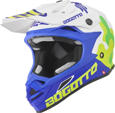 Image de Casque Motocross Bogotto V328 Camo, bleu/bleu, S