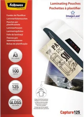Immagine prodotto di Fellowes® 5307506 Pellicola di laminazione Capture - A3, lucida, 125 mym, 100 pezzi