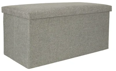 Produktbild von Klappbarer Hocker mit Stauraum, ausklappbar als Sitzgelegenheit, Fußstütze, grau, groß, 76x38x38 cm